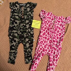 Two bamboo posh peanut outfits. Cute with ruffles